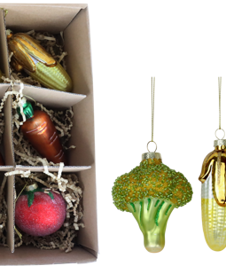 1034 GLASS JEWELRY VEGETABLES S/12